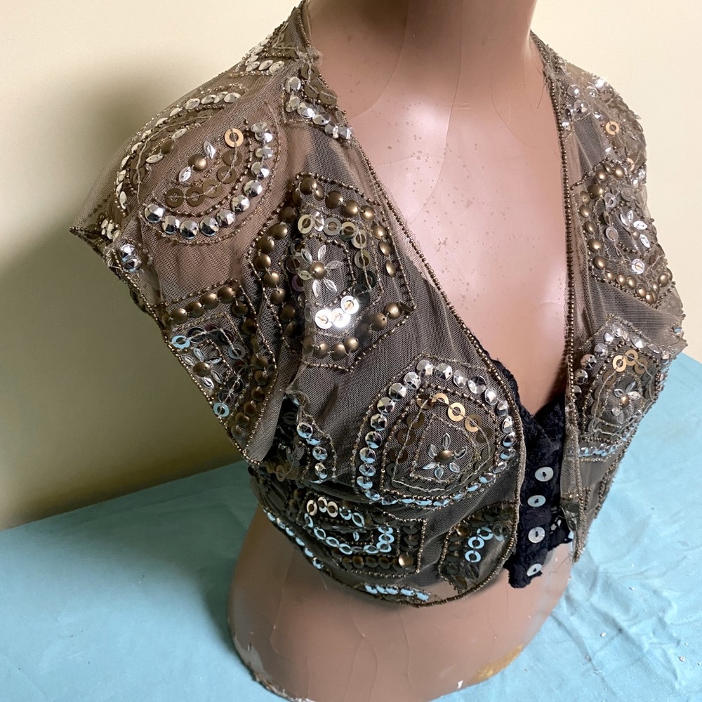 Glam Shear Shrug with Sequins